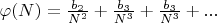 $\varphi(N)={\frac {b_2} {N^2}}+{\frac {b_3} {N^3}}+{\frac {b_3} {N^3}}+...$