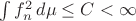 $\int f_n^2\,d\mu\le C<\infty$