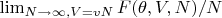 $\lim_{N\to\infty,V=vN}F(\theta,V,N)/N$