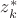 $z^*_k$ $z^*_k$