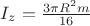 $I_{z} =  \frac{3 \pi R^{2}m}{16} $