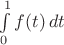 $\int\limits_0^1 f(t)\,dt$