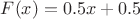 $F(x)=0.5x+0.5$ $F(x)=0.5x+0.5$