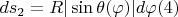 $ds_2=R|\sin\theta(\varphi)|d\varphi\eqno(4) $