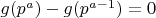 $g(p^a) - g(p^{a-1}) = 0$