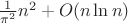 $\frac{1}{\pi^2}n^2+O(n \ln n)$ $\frac{1}{\pi^2}n^2+O(n \ln n)$