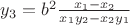 $y_3 = b^2 \frac{x_1 - x_2} {x_1 y_2 - x_2 y_1}$