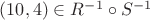 $(10,4)\in R^{-1}\circ S^{-1}$
