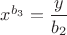 $x^{b_3}=\dfrac y{b_2}$