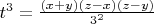 $t^3=\frac{(x+y)(z-x)(z-y)}{3^2}$