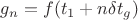 $g_n=f(t_1+n\delta t_g)$