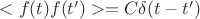 $<f(t)f(t'})>=C\delta (t-t')$ $<f(t)f(t'})>=C\delta (t-t')$