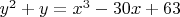 $y^2+y=x^3-30x+63$