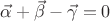$\vec{\alpha}+\vec{\beta}-\vec{\gamma}=0$