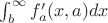 $\int_{b}^{\infty} f'_a(x,a) dx$
