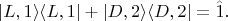 $$| L,1\rangle \langle L,1| + |D,2\rangle \langle D,2|=\hat{1}.$$
