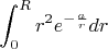 $$\int_{0}^{R} r^2e^{-\frac{a}{r}} dr$$