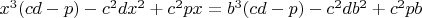 $x^3(cd-p)-c^2dx^2+c^2px=b^3(cd-p)-c^2db^2+c^2pb$