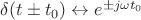 $\delta(t\pm t_0)\leftrightarrow e^{\pm j\omega t_0}$