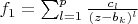 $f_1= \sum_{l=1}^p\frac{c_l} {(z-b_k)^l}$