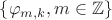 $\{\varphi_{m,k}, m\in\mathbb{Z}\}$
