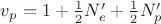 $v_p=1+\frac{1}{2}N_e'+\frac{1}{2}N_p'$