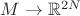 $M\to\mathbb{R}^{2N}$