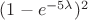 $(1-e^{-5\lambda})^2$