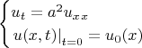 $$
\begin{cases}
u_t = a^2 u_x_x\\
\left. {u(x,t)}\right|_{t=0} = u_0(x)
\end{cases}
$$