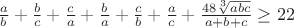 $\frac{a}{b}+\frac{b}{c}+\frac{c}{a}+\frac{b}{a}+\frac{c}{b}+\frac{a}{c}+\frac{48\sqrt[3]{abc}}{a+b+c} \ge 22$