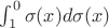 $\int^0_1{\sigma(x)d\sigma(x)}$ $\int^0_1{\sigma(x)d\sigma(x)}$