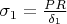 $\sigma_1=\frac {P R} {\delta_1}$