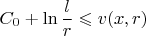 $$C_0 + \ln \frac {l}{r} \leqslant v(x,r)$$