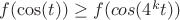 $f(\cos(t)) \ge f(cos(4^kt))$