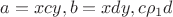 $a = xcy, b=xdy, c\rho_1 d$