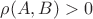$\rho(A,B)>0$