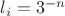 $l_i = 3^{-n}$