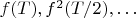 $f(T), f^2(T/2), \ldots$