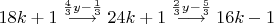 $$18k+1\stackrel{\frac{4}{3}y-\frac{1}{3}}{\longrightarrow}24k+1\stackrel{\frac{2}{3}y-\frac{5}{3}}{\longrightarrow}16k-1$$