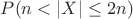 $P(n<|X|\le 2n)$