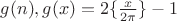 $g(n), g(x)=2\{\frac{x}{2\pi}\}-1$