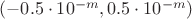 $( -0.5\cdot10^{-m}, 0.5\cdot10^{-m} )$ $( -0.5\cdot10^{-m}, 0.5\cdot10^{-m} )$