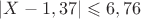$\left|X-1,37\right| \leqslant 6,76$