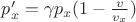 $p_x' = \gamma p_x (1-\frac{v}{v_x})$