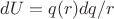$dU=q(r)dq/r$
