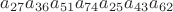 $a_{27}a_{36}a_{51}a_{74}a_{25}a_{43}a_{62}$