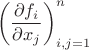 $$
\left(\frac{\partial f_i}{\partial x_j}\right)_{i,j=1}^n
$$
