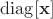 $\operatorname{diag}[\mathbf x]$