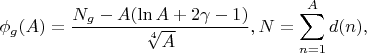 $$\phi_g(A)=\frac{N_g-A(\ln A+2\gamma -1)}{\sqrt[4]{A}}, N=\sum_{n=1}^A d(n),$$