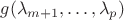 $g(\lambda_{m+1},\dots,\lambda_p)$